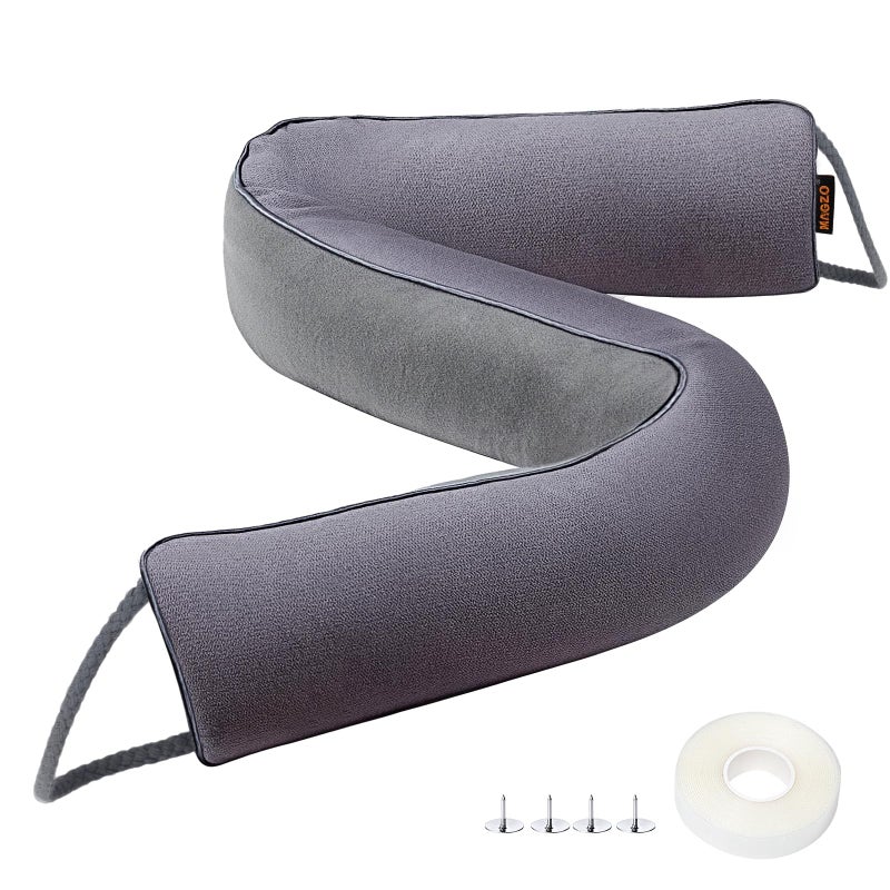 MAGZO Door Draft Stopper, 32 Inch Under Door Draft Blocker Noise Stopper, Weighted Wind Blocker Draft Guard for Bottom of Door, Gray - Image 1